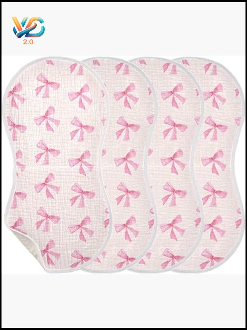 Soft & Absorbent Cotton Burp Cloths, Set of 4, Muslin Baby Burp Rags